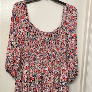Terra & Sky Ditsy Floral Dress Size 3X (24W/26W)